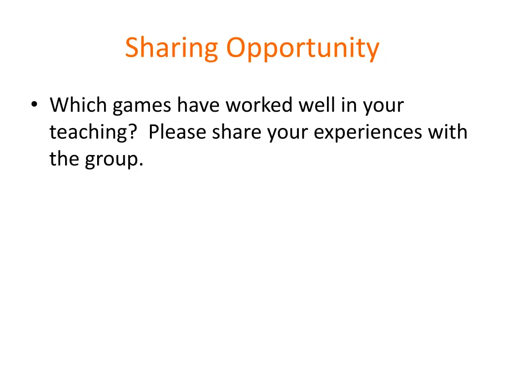 sharing opportunity