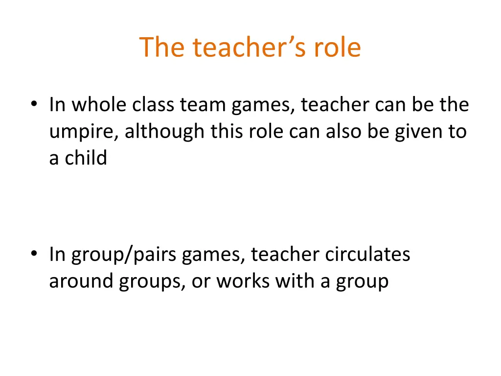 the teacher s role