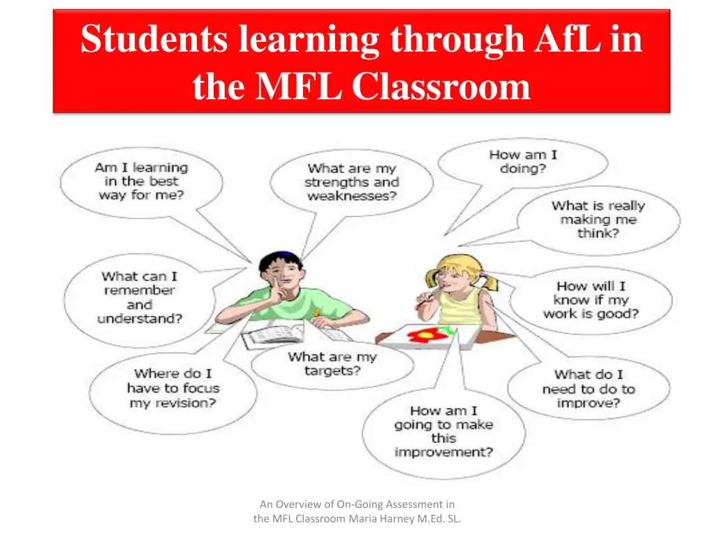 students learning through afl in the mfl classroom