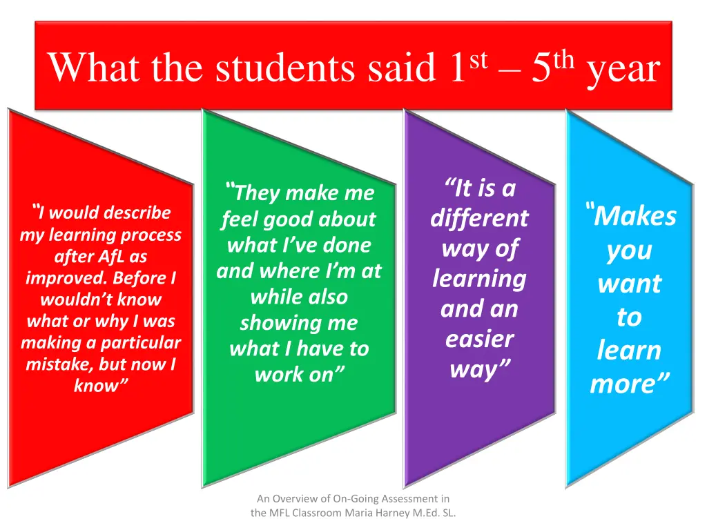 what the students said 1 st 5 th year