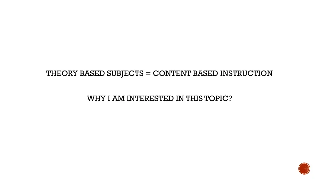 theory based subjects content based instruction