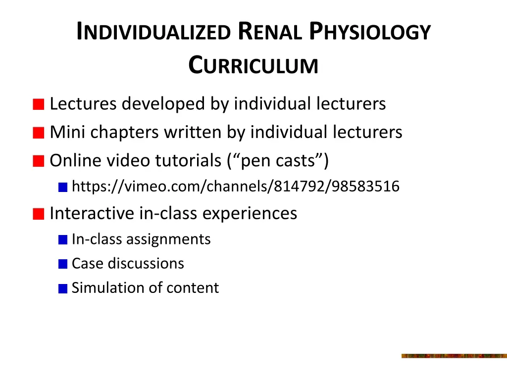 i ndividualized r enal p hysiology c urriculum 1