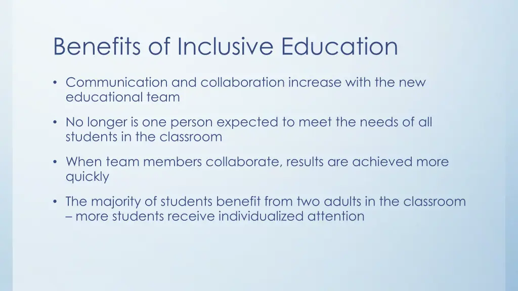 benefits of inclusive education