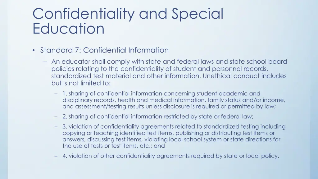 confidentiality and special education 1