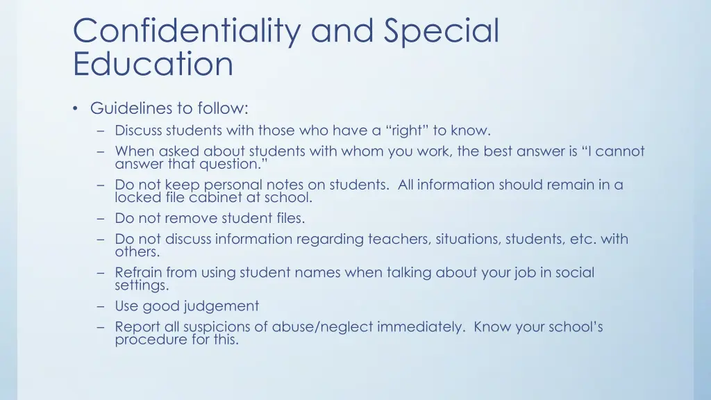 confidentiality and special education 3