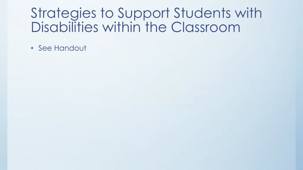 strategies to support students with disabilities