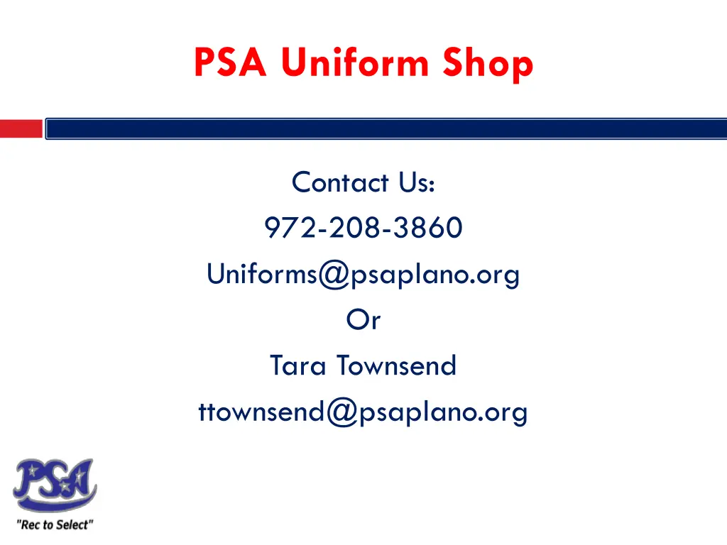 psa uniform shop