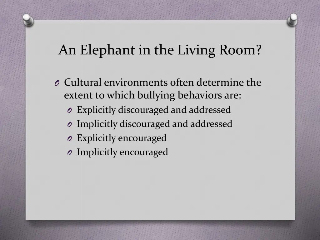 an elephant in the living room