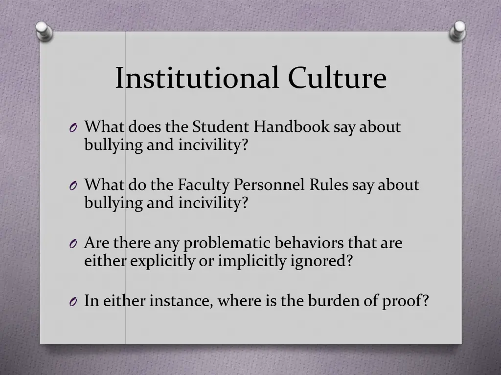 institutional culture