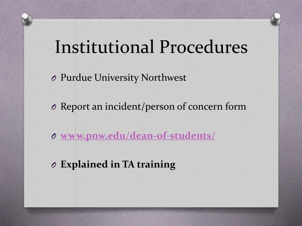 institutional procedures