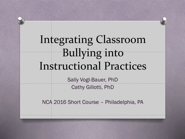 integrating classroom bullying into instructional