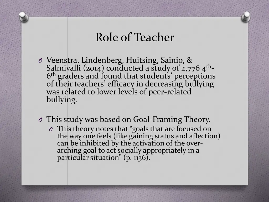 role of teacher