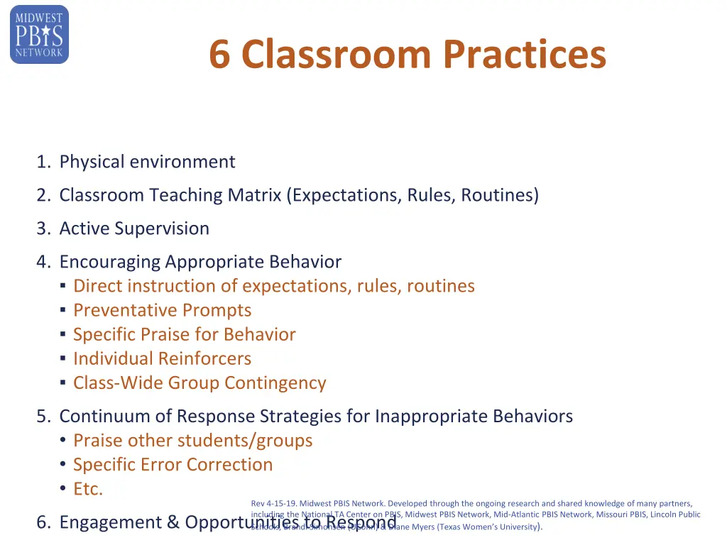 6 classroom practices