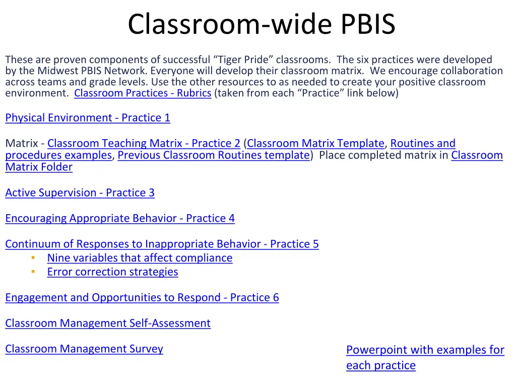 classroom wide pbis