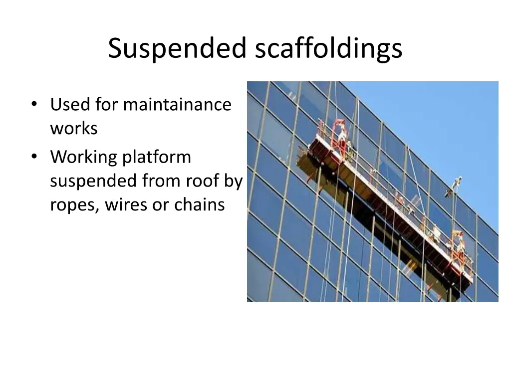 suspended scaffoldings