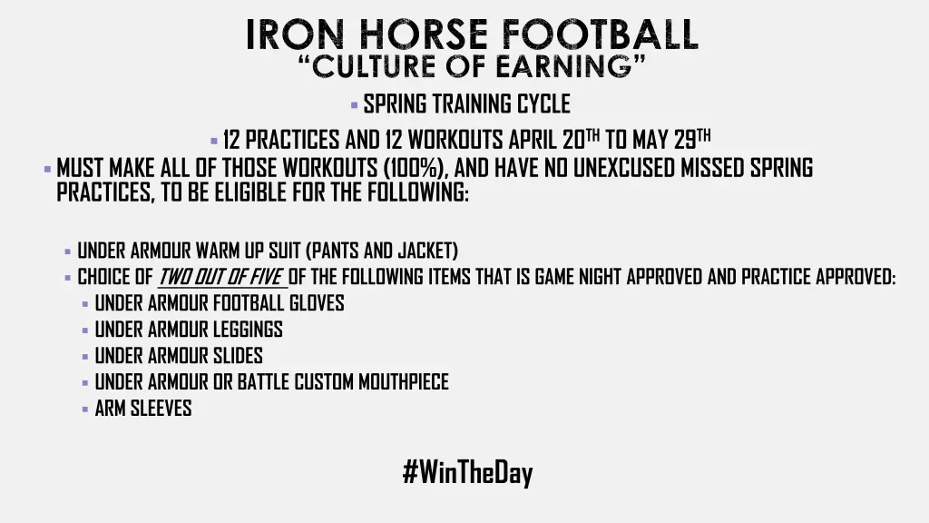 iron horse football culture of earning 1