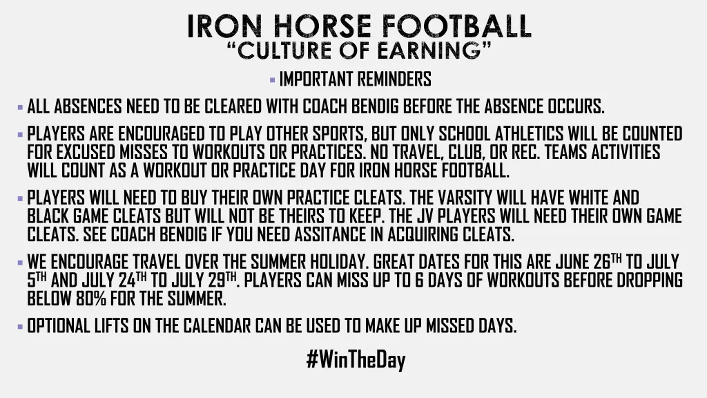 iron horse football culture of earning 3