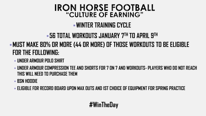 iron horse football culture of earning