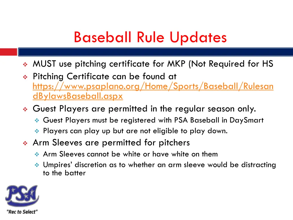 baseball rule updates