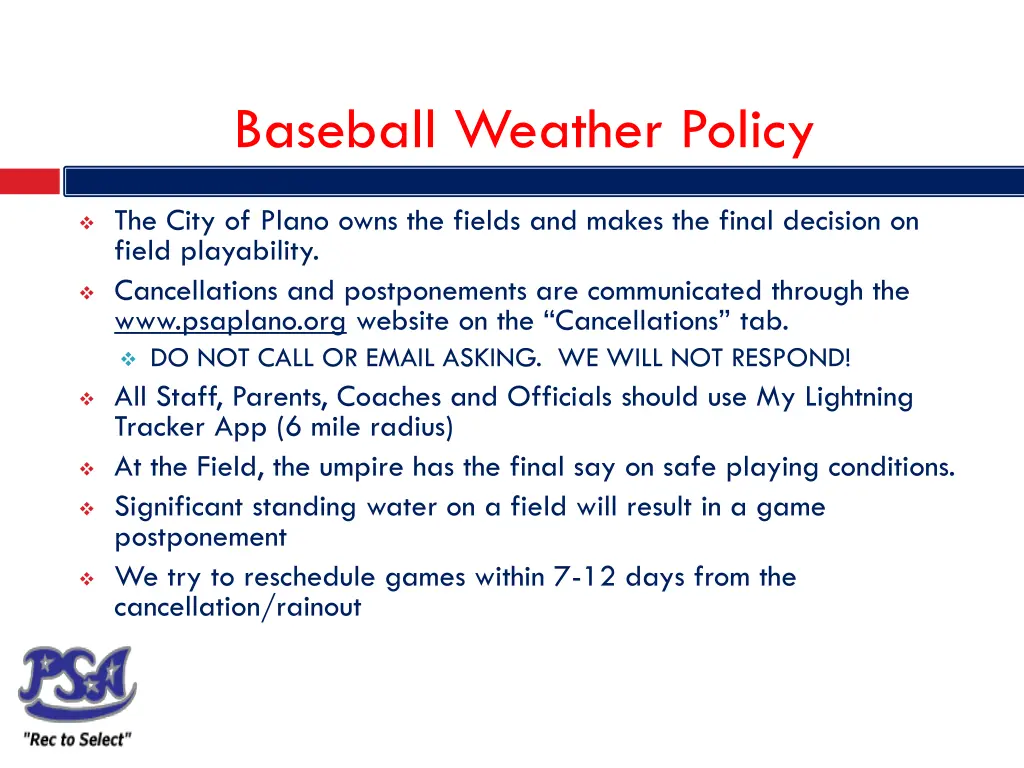 baseball weather policy