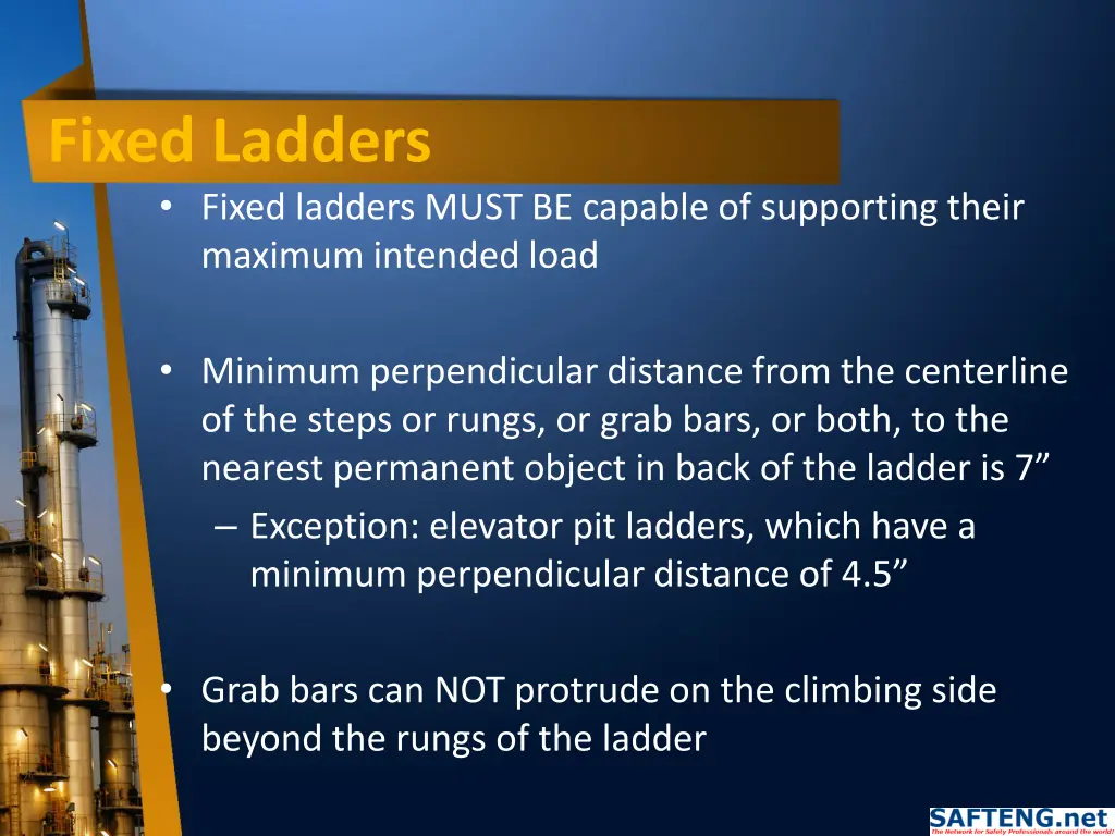 fixed ladders fixed ladders must be capable