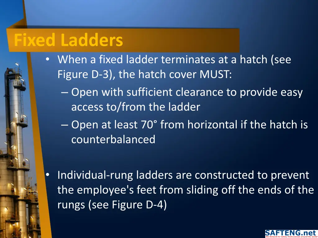 fixed ladders when a fixed ladder terminates