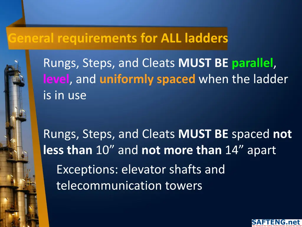 general requirements for all ladders