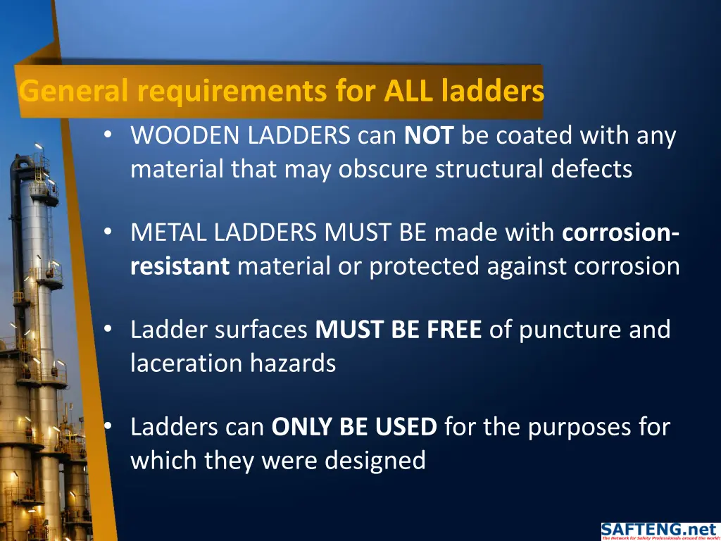 general requirements for all ladders wooden