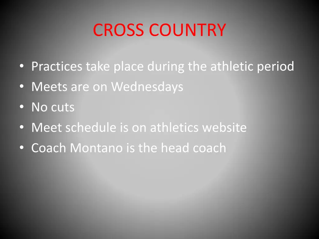 cross country