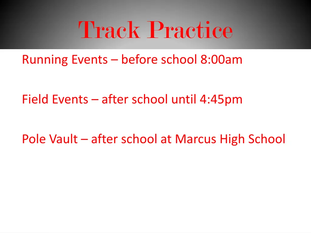 track practice