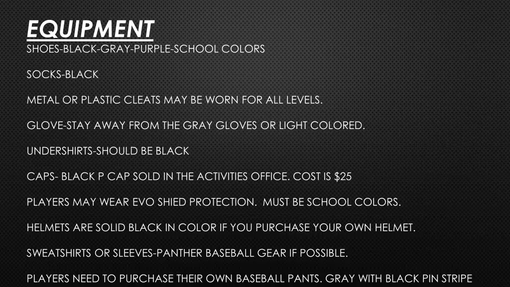 equipment shoes black gray purple school colors