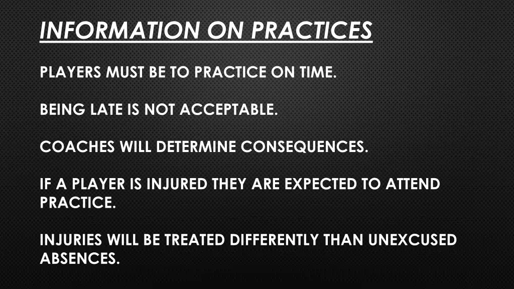 information on practices