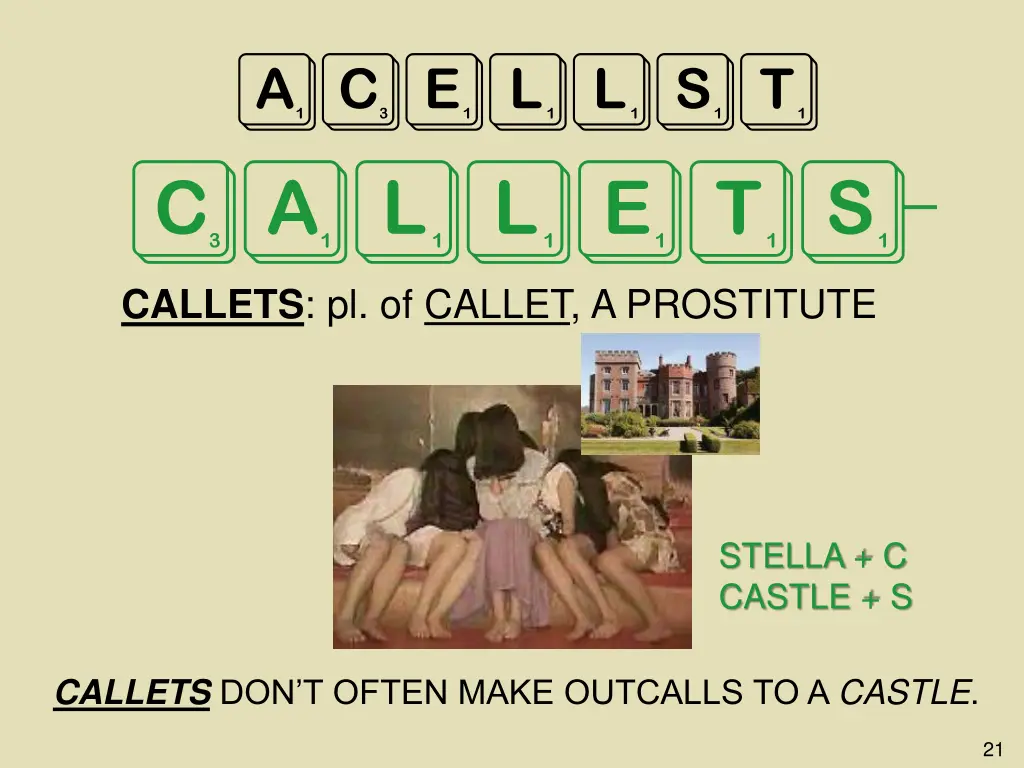 acellst callets callets pl of callet a prostitute