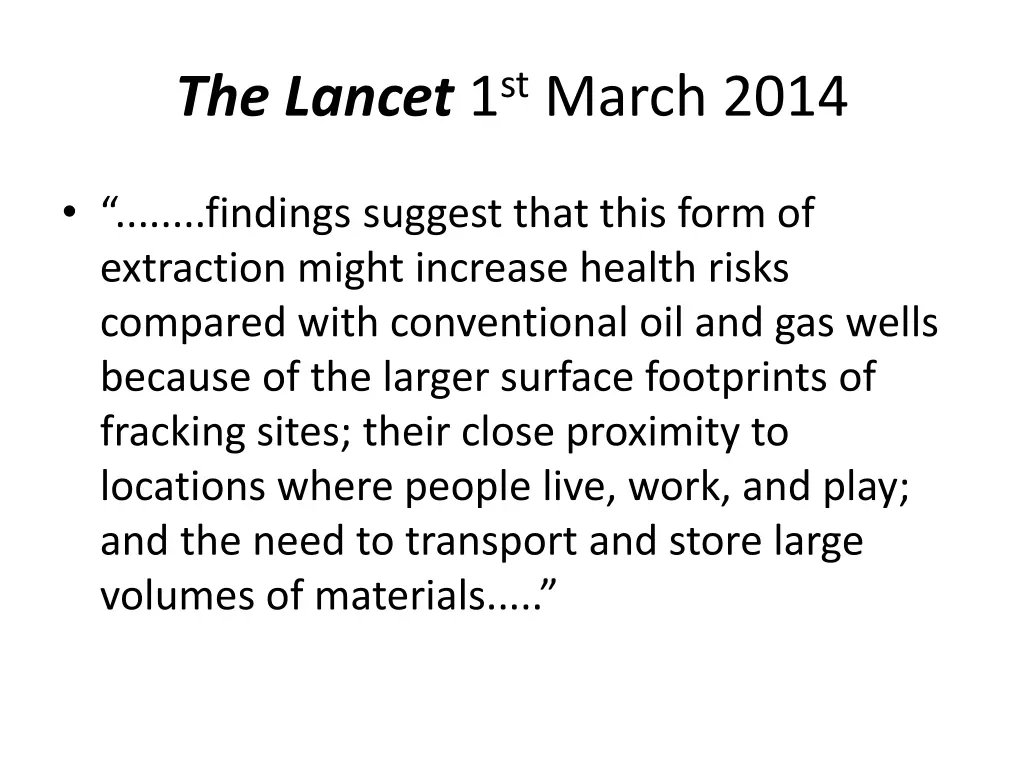 the lancet 1 st march 2014