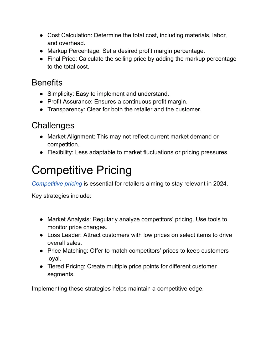 cost calculation determine the total cost