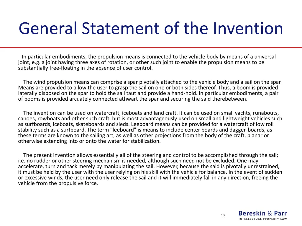 general statement of the invention