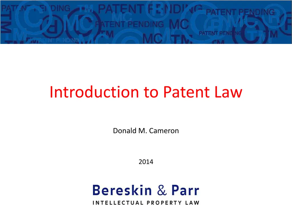 introduction to patent law 1