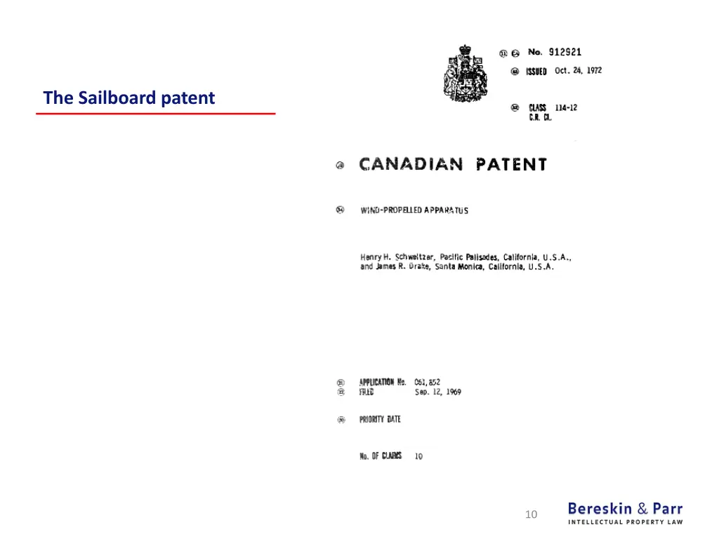 the sailboard patent