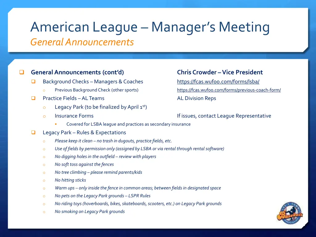 american league manager s meeting general 1