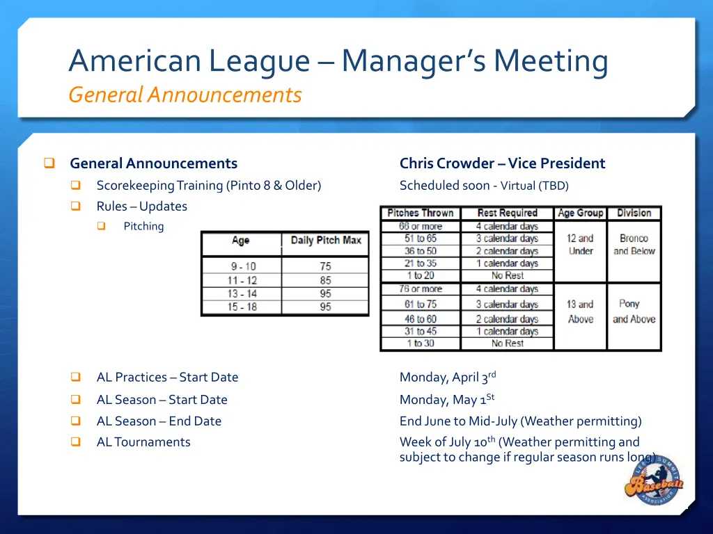 american league manager s meeting general