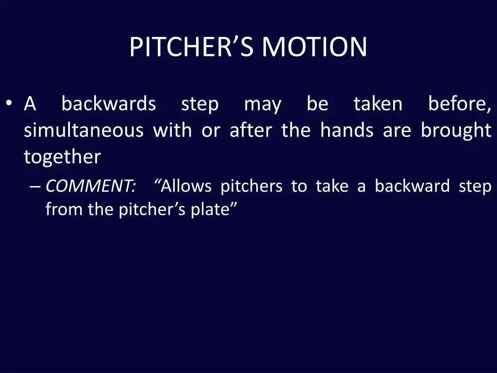 pitcher s motion