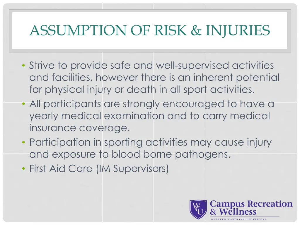 assumption of risk injuries