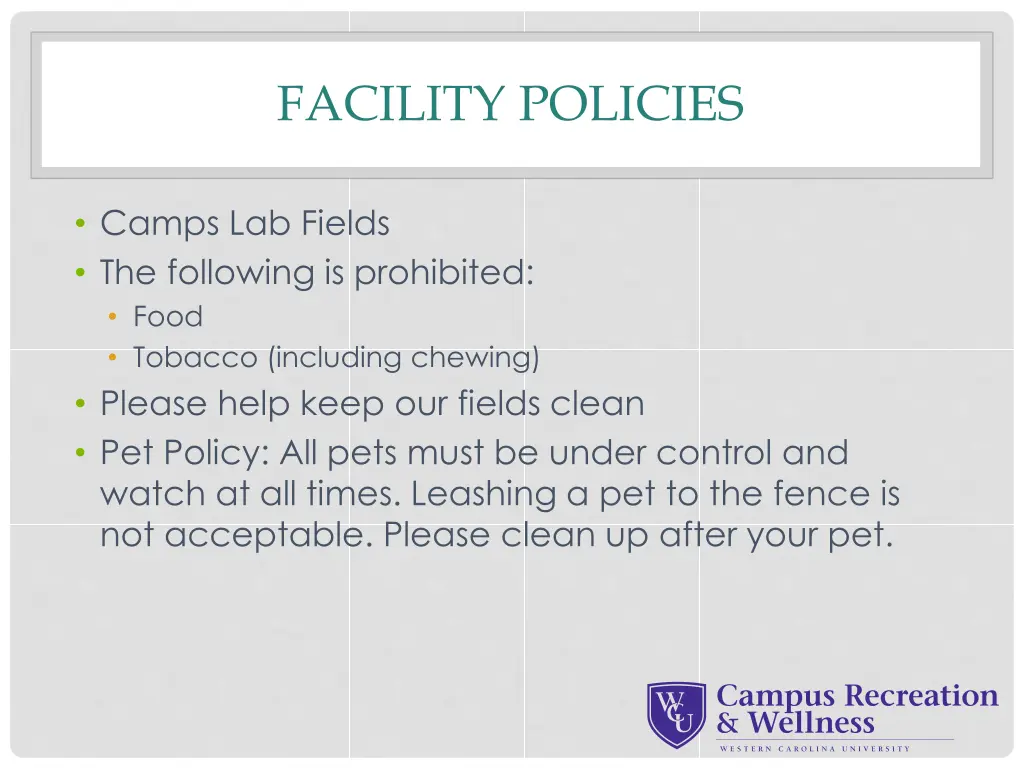 facility policies