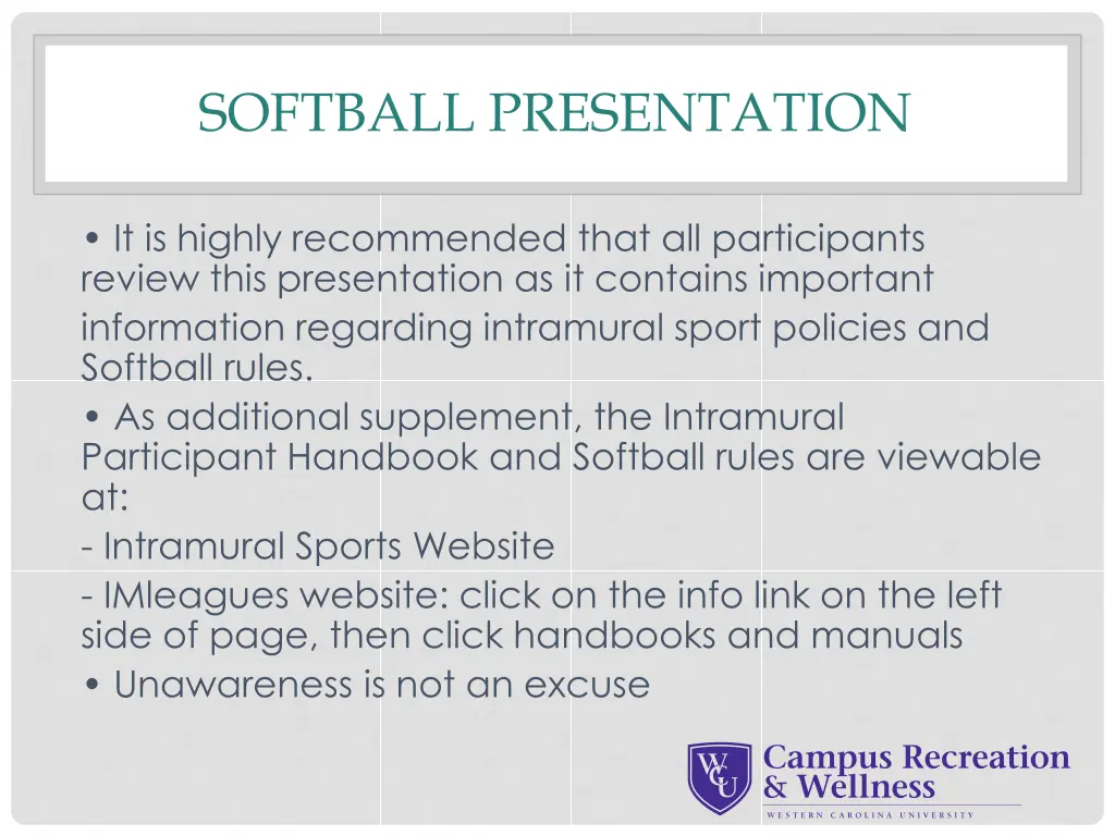 softball presentation