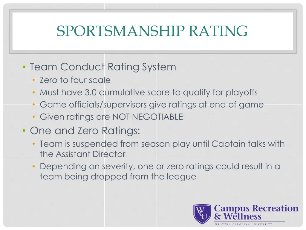 sportsmanship rating