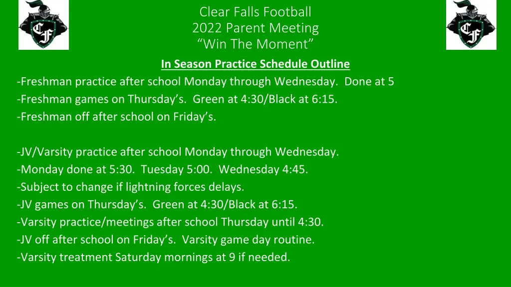 clear falls football 2022 parent meeting 10