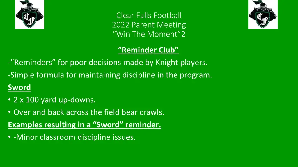 clear falls football 2022 parent meeting 16