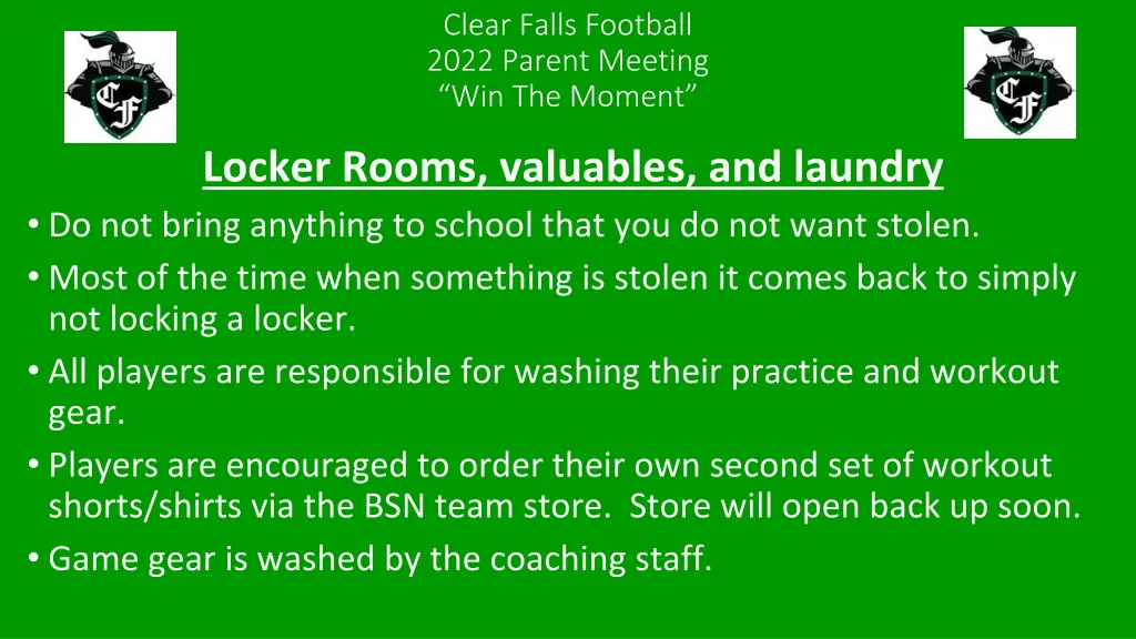 clear falls football 2022 parent meeting 20