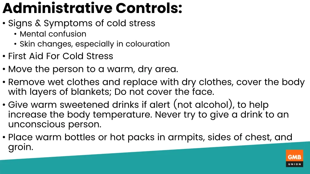 administrative controls signs symptoms of cold