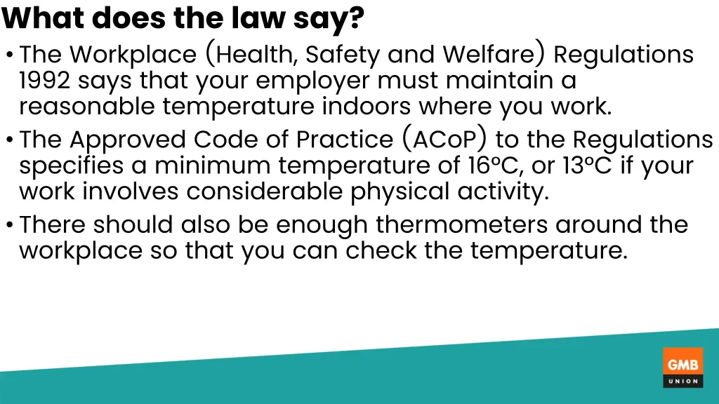 what does the law say the workplace health safety